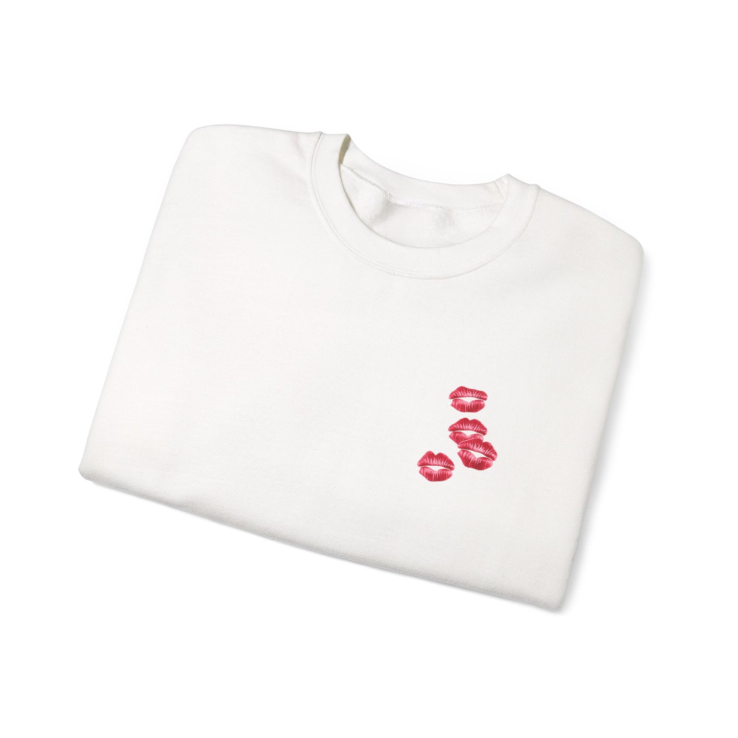 Sweatshirt — Petite Red Lip Kiss Chest Design