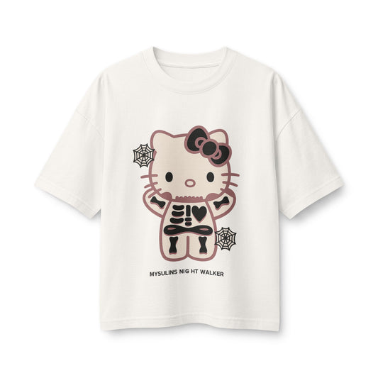 Hello Kitty Skeleton Tee — Cute Halloween Graphic Women's Shirt