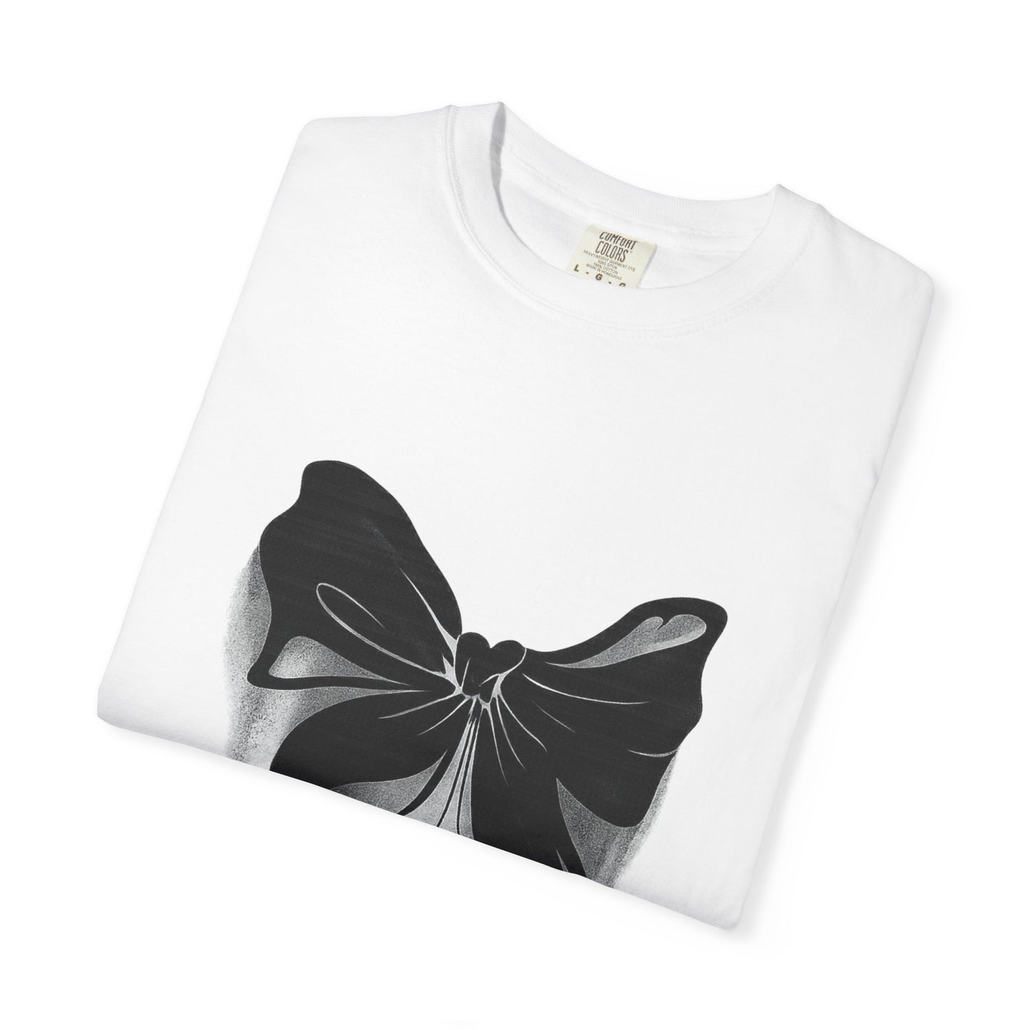 Bow Illustration T-Shirt — Monochrome Art Graphic Tee