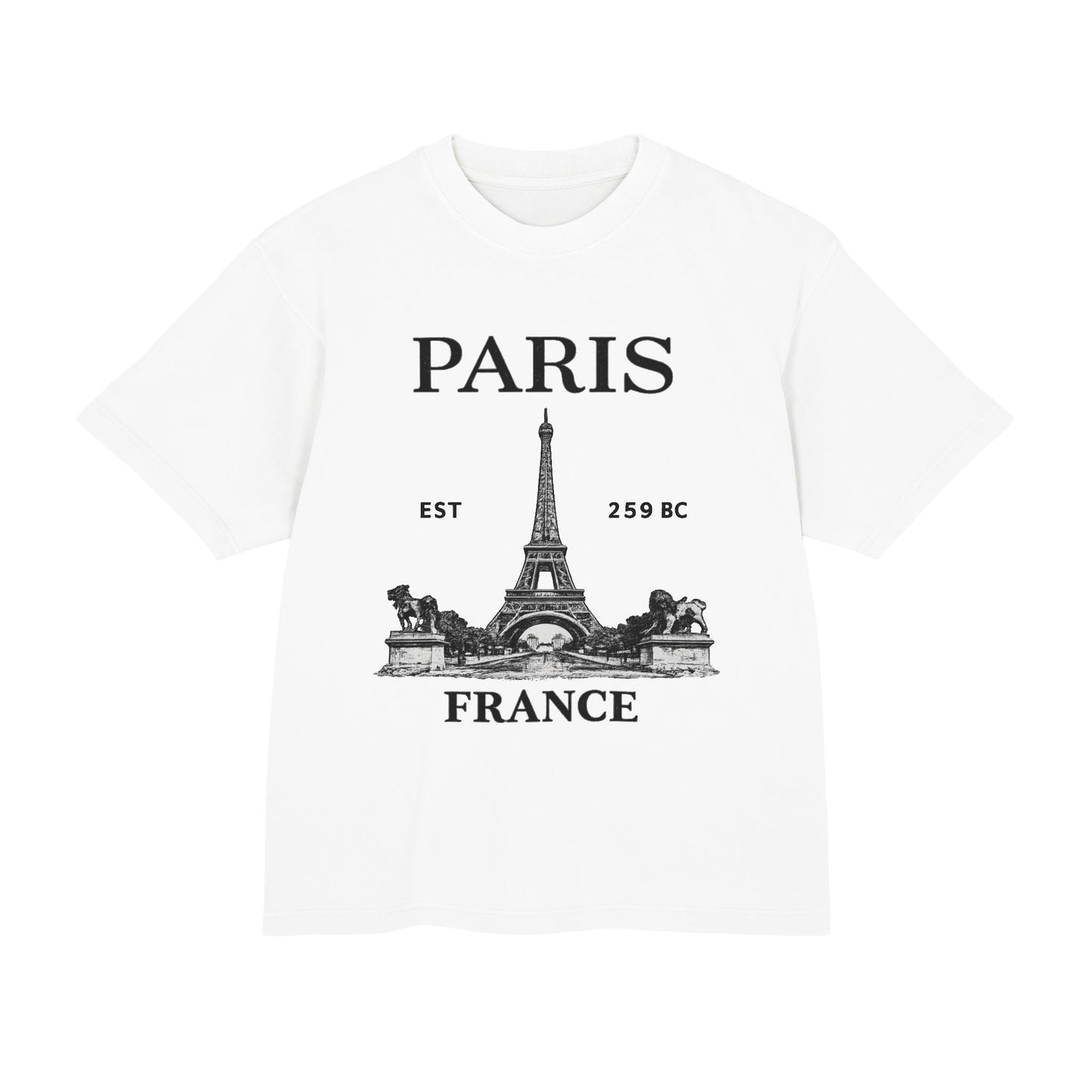 T-shirt with a graphic of the Eiffel Tower in Paris, France
