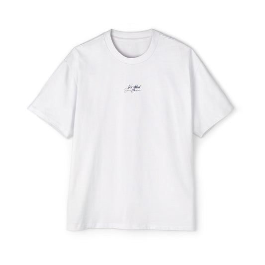 Oversized Tee — Blue Ink Number 7 Graphic