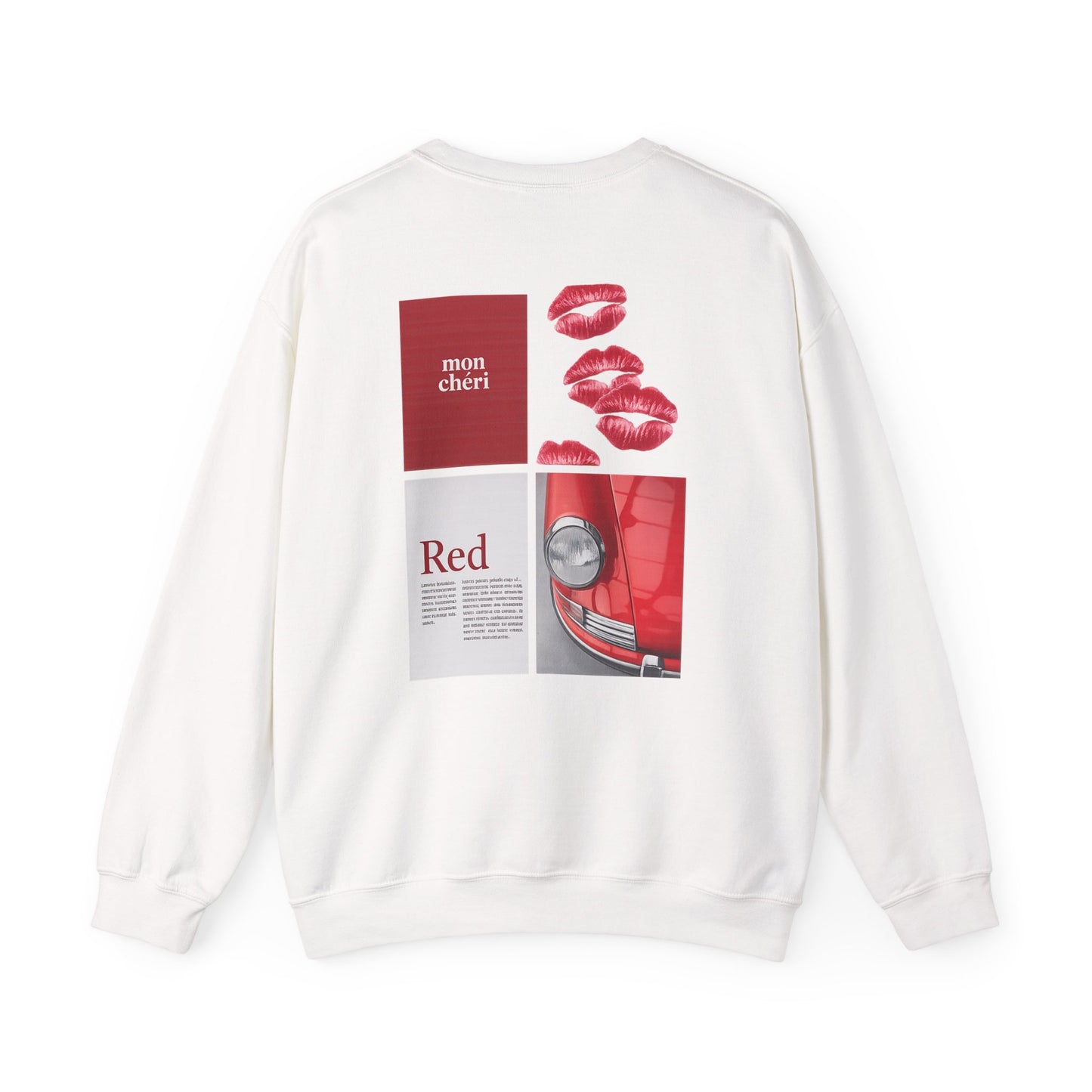 Sweatshirt — Petite Red Lip Kiss Chest Design