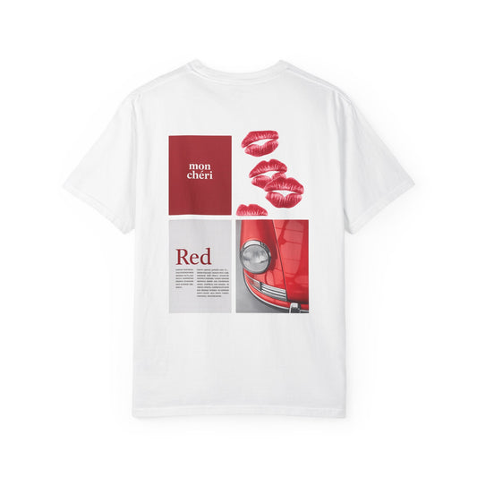 T-Shirt — Red Mon Cheri Kiss Graphic Tee