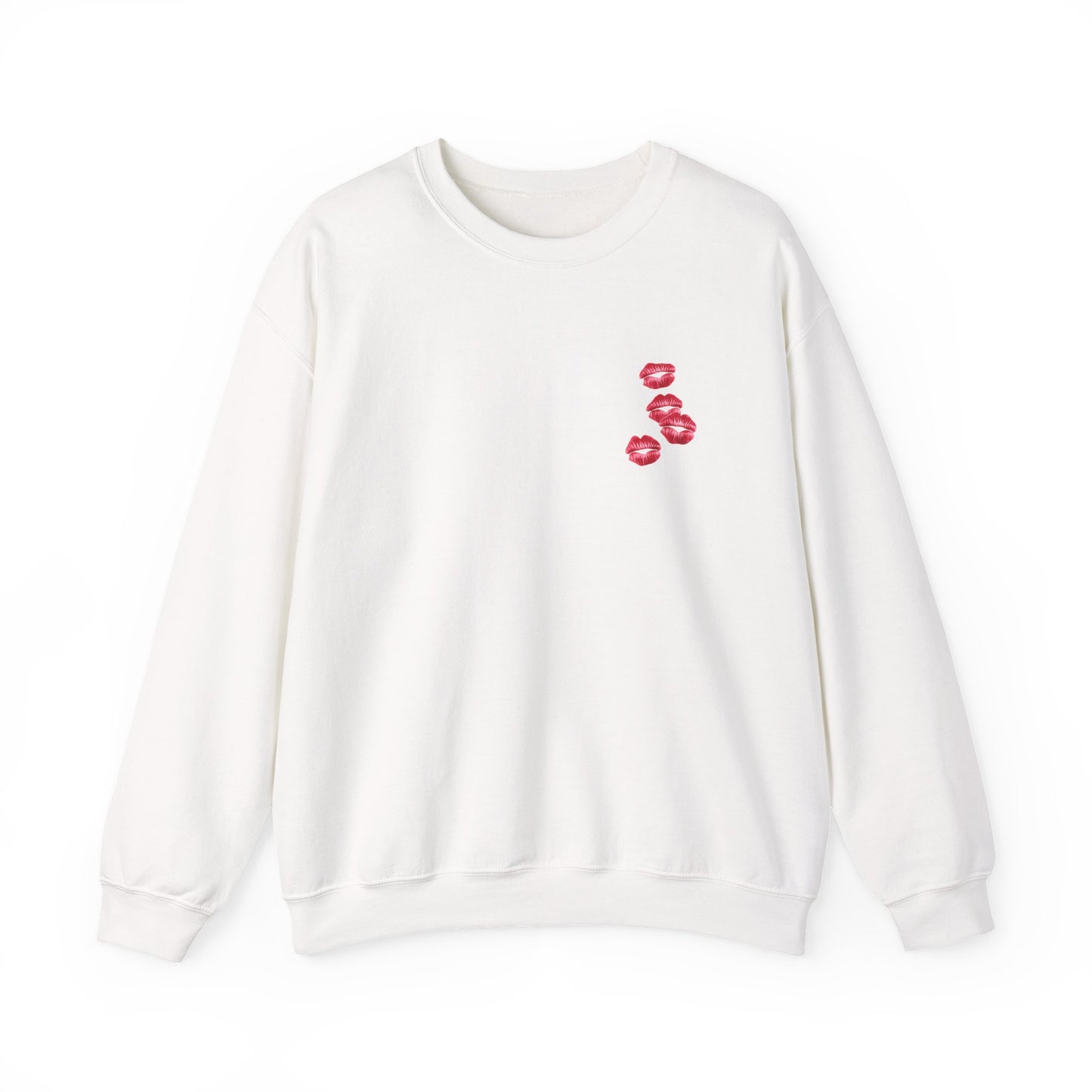 Sweatshirt — Petite Red Lip Kiss Chest Design