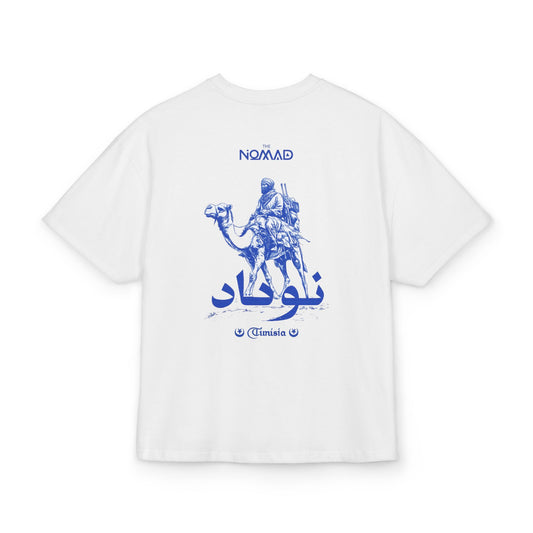 Nomad Graphic Tee — Camel Rider Arabic Script Cotton T-Shirt